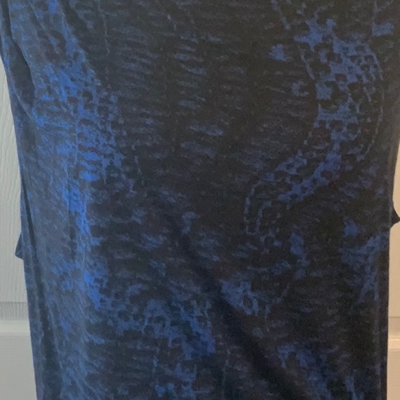 Helmet Lang Sleeveless Low Draped Back Shirt-Black & Blue- L- NWT - Picture 5 of 10